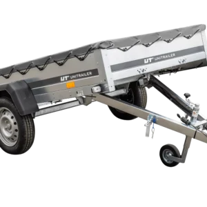 Kipper Pkw Anhänger Garden Trailer 230 KIPP [230 cm x 125 cm] mit Flachplane, Stützrad und Planenträger-Neu