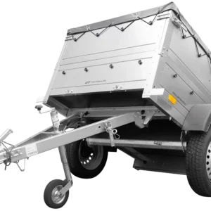 Pkw Anhänger Neu Garden Trailer 150 KIPP mit zusätzlichen Bordwänden, Stützrad und grauer Flachplane-Neu